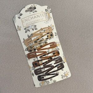 Enchante Accessories Hair Clip Set - Brown and Tan